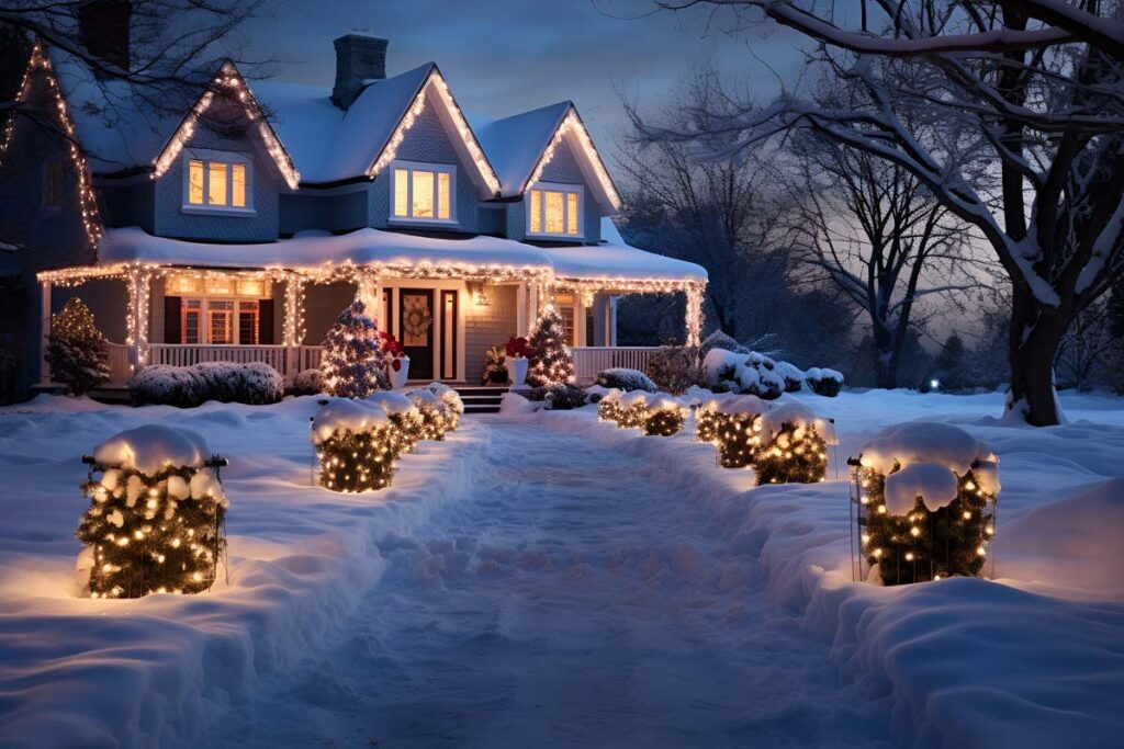 A Brief History of Christmas Lights on Homes